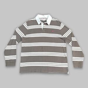 Levi’s Relaxed Fit Brown Striped Rugby Shirt - Men’s Size L
